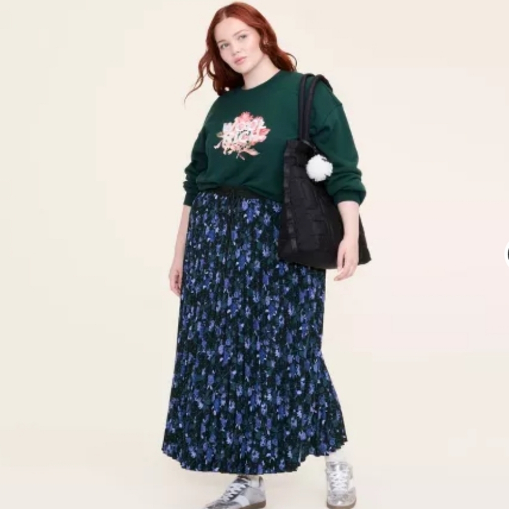 Women's Floral Midi A Line Pleated Skirt Woolrich x Target XXL